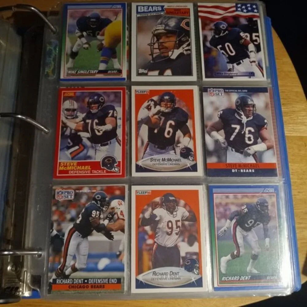Richard Dent  Steve McMichael Mike Singletary 9 Card Lot  Chicago Bears